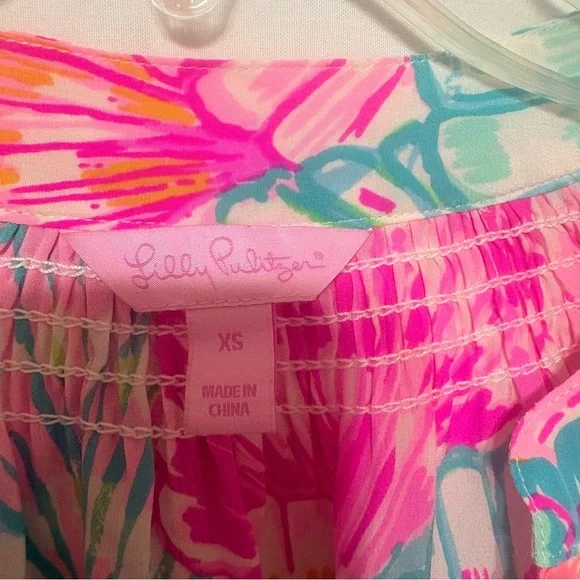 Lilly Pulitzer Pink and Green Shell Print Blouse - Picture 3 of 11